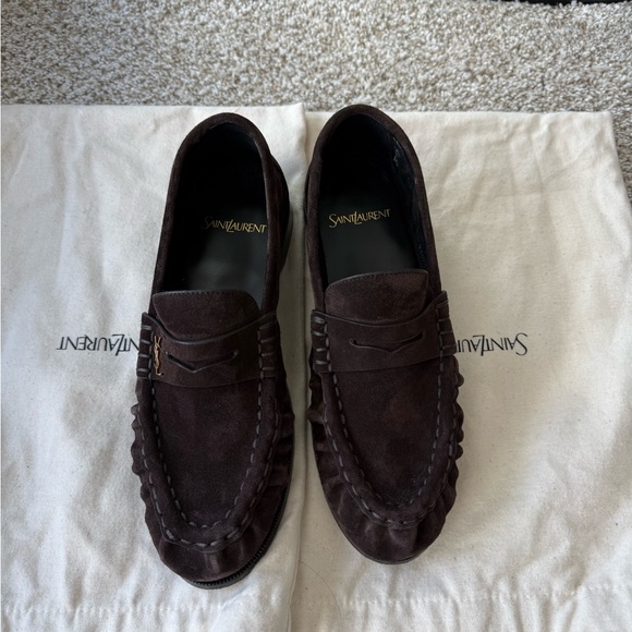 Saint Laurent Brown Loafers - Picture 2 of 5